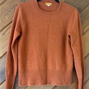 J.Crew 100% Cashmere Women's Small Crewneck Sweater Rust Orange